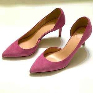NWOT J. Crew made in Italy pink suede kitten heel Size 7.5